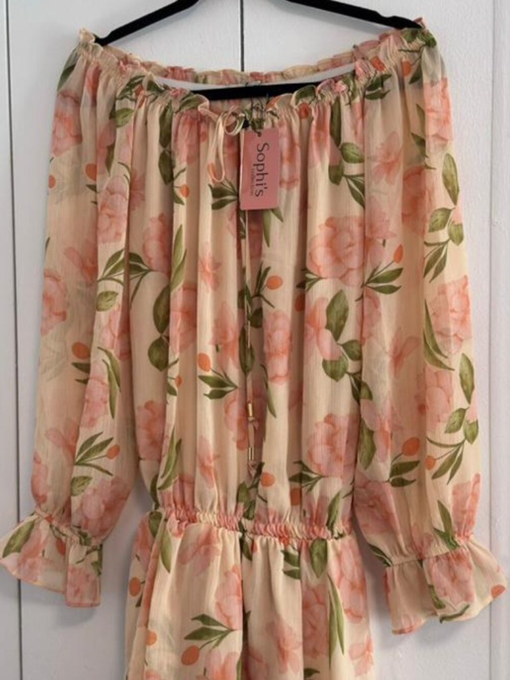 Floral Off-the-Shoulder Chiffon Mini Dress